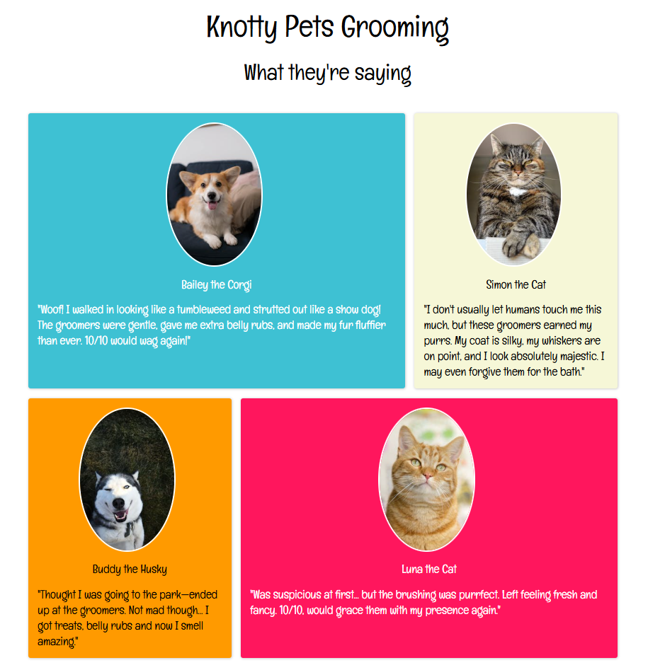 Flexbox Client Testimonial Project